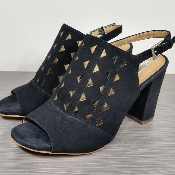 Halogen Zoey Slingback Sandal Black Suede Size 7.5 - Picture 3 of 11